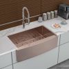 36 Rose Gold Farmhouse Sink - 36 Inch Kitchen Sink Stainless Steel 16 gauge Apron Front Kitchen Sink