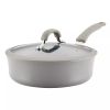 Cook + Create Aluminum Nonstick Saute Pan with Lid 3qt Gray