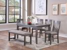 Dining Room Furniture Simple 6pc Set Dining Table 4x Side Chairs and A Bench Solid wood and veneers