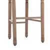 Hengming French Country Wooden Barstools With Upholstered Seating , Beige and Natural