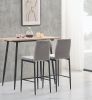 light gray bar stool, velvet stool, modern bar chair, bar stool with metal legs, kitchen stool, dining chair, 2-piece set