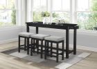 4pc Counter Height Dining Set Black Finish Counter Height Table w Drawer Built-in USB Ports Power Outlets and 3 Stools Casual Dining Furniture