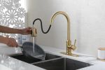 Single Handle High Arc Brushed Nickel Pull Out Kitchen Faucet,
Single Level Stainless Steel Kitchen Sink Faucets with Pull Down Sprayer