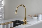 Single Handle High Arc Brushed Nickel Pull Out Kitchen Faucet,
Single Level Stainless Steel Kitchen Sink Faucets with Pull Down Sprayer