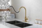 Single Handle High Arc Brushed Nickel Pull Out Kitchen Faucet,
Single Level Stainless Steel Kitchen Sink Faucets with Pull Down Sprayer