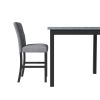 TOPMAX 5-Piece Counter Height Dining Set Wood Square Dining Room Table and Chairs Stools w/Footrest & 4 Upholstered high-back Chairs,Black