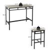 Bar table set 5PC Dinging table set with high stools, structural strengthening, industrial style. Grey, 43.31'' L x 23.62'' W x 35.43'' H.