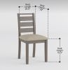 Weathered Gray Finish Rustic Style Dining Set 5pc Table and 4 Side Chairs Set Padded Seat Transitional Wooden Furniture