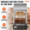 VEVOR 1200W Commercial Hot Dog Steamer 2 Tier Electric Bun Warmer w/ Slide Doors