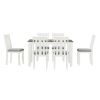 TREXM Retro Style 7-Piece Dining Table Set with Extendable Table and 6 Upholstered Chairs (Antique Brown+White)