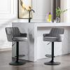 Bar Stools Set of 2 - Adjustable Barstools with Back and Footrest, Counter Height Bar Chairs for Kitchen, Pub -Gray