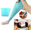 Set of 4 Sizes Pastry Bag Set Silicone Blue Color Reusable Icing Piping Bag Baking Tool Cookie Cake Decorating Bag