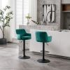 Bar Stools Set of 2 - Adjustable Barstools with Back and Footrest, Counter Height Bar Chairs for Kitchen, Pub -Green