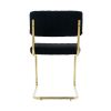 Modern simple light luxury dining Black chair home bedroom stool back dressing chair student desk chair gold metal legs(set of 4)