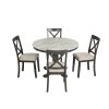 Orisfur. 5 Pieces Dining Table and Chairs Set for 4 Persons, Kitchen Room Solid Wood Table with 4 Chairs