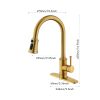 Single Handle High Arc Brushed Nickel Pull Out Kitchen Faucet,
Single Level Stainless Steel Kitchen Sink Faucets with Pull Down Sprayer