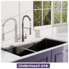 All In One 33x19Inch Undermount Gunmetal Black Double Bowl Kitchen Sink 18 Guage Stainless Steel With Faucet