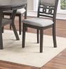 Contemporary Dining 5pc Set Round Table w 4x Side Chairs Grey Finish Rubberwood Unique Design