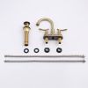 2-Handle 4-Inch Brushed Gold Bathroom Faucet, Bathroom Vanity Sink Faucets with Pop-up Drain and Supply Hoses