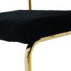 Modern simple light luxury dining Black chair home bedroom stool back dressing chair student desk chair gold metal legs(set of 4)