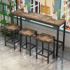 Modern Design Kitchen Dining Table, Pub Table, Long Dining Table Set with 3 Stools, Easy Assembly, Natural (W75753848)