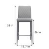 light gray bar stool, velvet stool, modern bar chair, bar stool with metal legs, kitchen stool, dining chair, 2-piece set