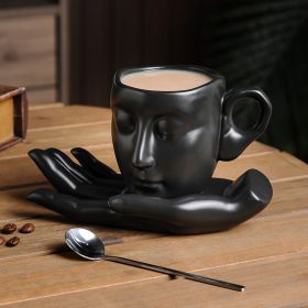 High Temperature Ceramic Creative Abstract Art Hand Fragrance Coffee Cup (Option: Black-260ML)